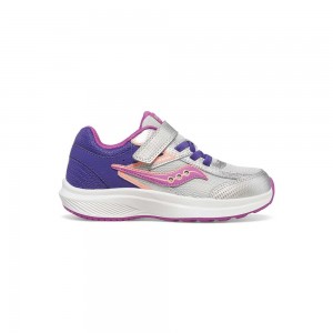 Saucony Cohesion Kdz A/C Sneaker Purple/Silver/Pink | 684521-IEZ