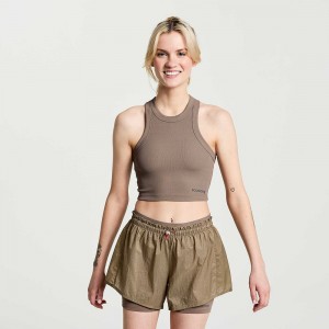 Saucony Elevate Crop Top Umber | 431789-GCO