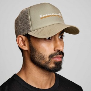 Saucony Foamie Trucker Hat Coffee Graphic | 986537-TDR