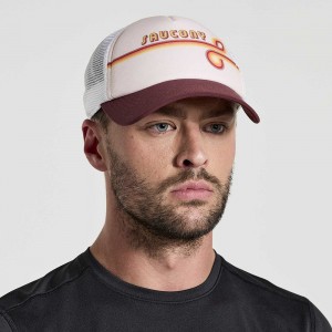 Saucony Foamie Trucker Hat Stone Graphic | 597642-BCT