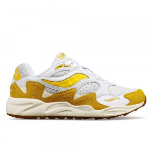 Saucony Grid Shadow 2 Ivy Prep White/Yellow | 512840-YIE