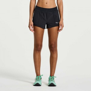 Saucony Outpace 2.5" Split Short Black | 421750-RZJ