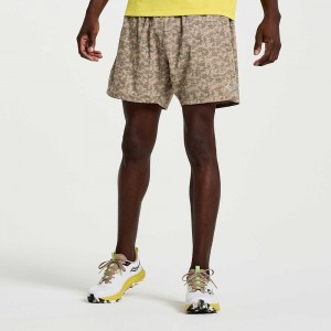 Saucony Outpace 5" Short Pewter Camo Print | 516893-FIN