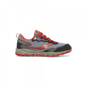 Saucony Peregrine Kdz Sneaker Grey/Red/Yellow | 265197-ETV