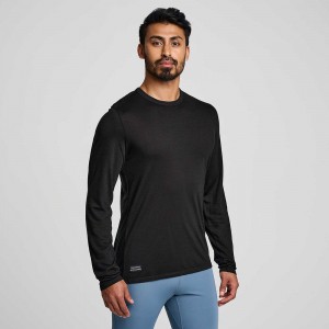 Saucony Peregrine Merino Long Sleeve Black | 870514-HPR