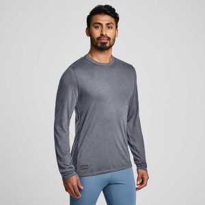 Saucony Peregrine Merino Long Sleeve Murk Heather | 507286-GYO