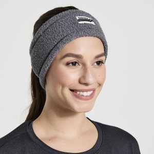 Saucony Rested Sherpa Headband Black Heather | 541279-ULS