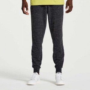 Saucony Rested Sweatpant Black Heather Graphic | 826745-LNV