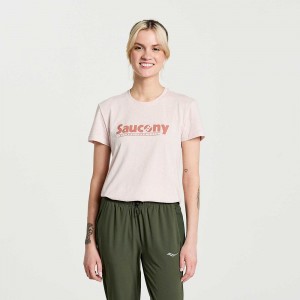 Saucony Rested T-Shirt Sepia Rose Heather Graphic | 386017-IRD