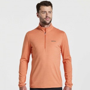 Saucony Solstice 1/4 Zip Ember Heather | 193028-DNQ