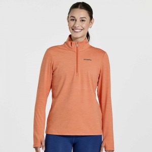 Saucony Solstice 1/4 Zip Ember Heather | 931725-EJM