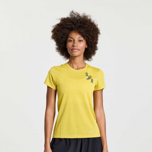 Saucony Stopwatch Graphic Short Sleeve Arroyo Heather Graphic | 648072-CRM