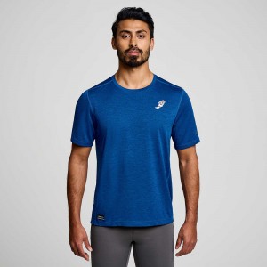 Saucony Stopwatch Graphic Short Sleeve Indigo Heather Graphic | 259734-ENJ