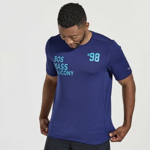 Saucony Stopwatch Graphic Short Sleeve Sodalite Graphic | 417529-RMS