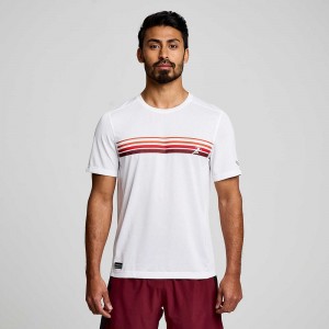 Saucony Stopwatch Graphic Short Sleeve White Graphic | 986417-LEJ