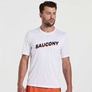 Saucony Stopwatch Graphic Short Sleeve White Graphic | 148562-MQP