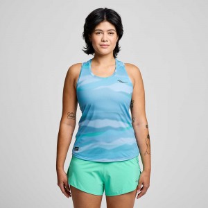 Saucony Stopwatch Graphic Singlet Calm Print | 829431-GBX