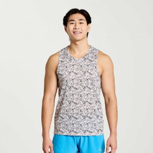 Saucony Stopwatch Graphic Singlet Lunar Rock Camo Print | 385204-MKH