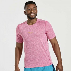 Saucony Stopwatch Short Sleeve Flame Quartz Heather | 168935-EIP