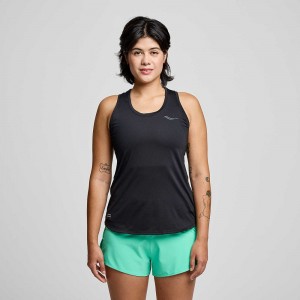 Saucony Stopwatch Singlet Black | 457081-HJQ