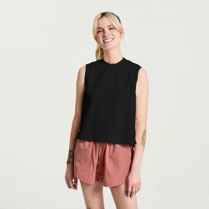 Saucony Unwind Sleeveless Black | 308765-PQT