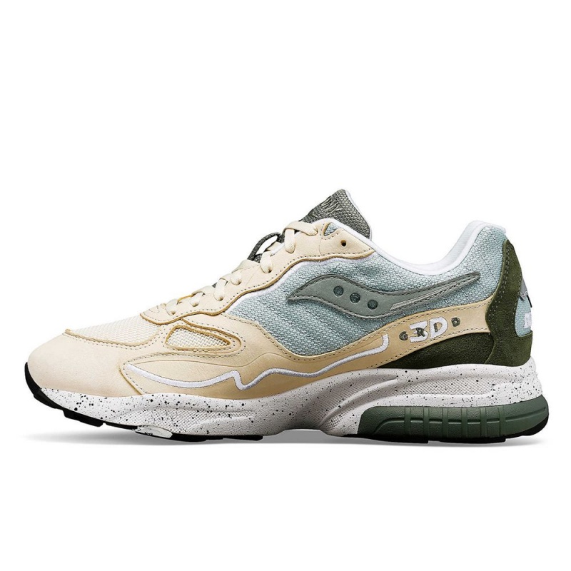 Saucony 3d Grid Hurricane Premium Beige/Green | 753216-ECJ