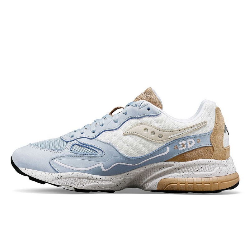 Saucony 3d Grid Hurricane Premium Light Blue/Cream | 392861-WKE