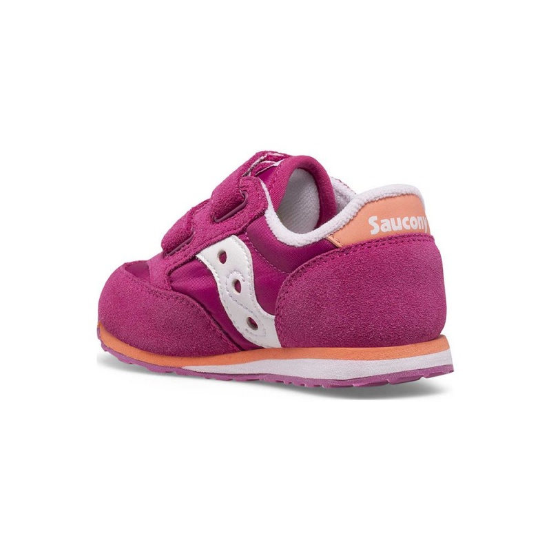 Saucony Baby Jazz Hook & Loop Sneaker Fuchsia/Coral/White | 032714-CFX