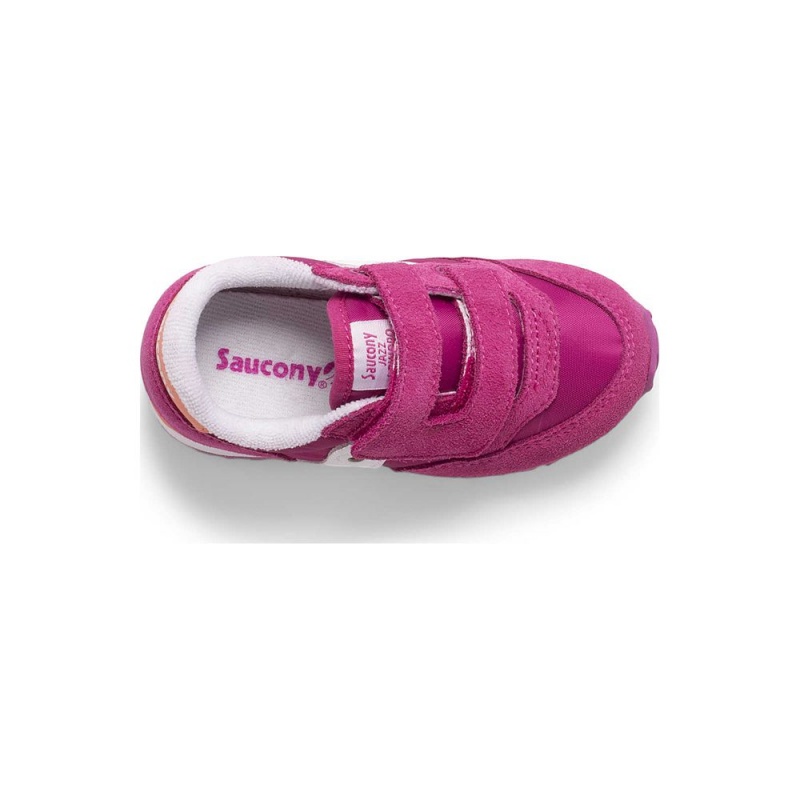 Saucony Baby Jazz Hook & Loop Sneaker Fuchsia/Coral/White | 032714-CFX