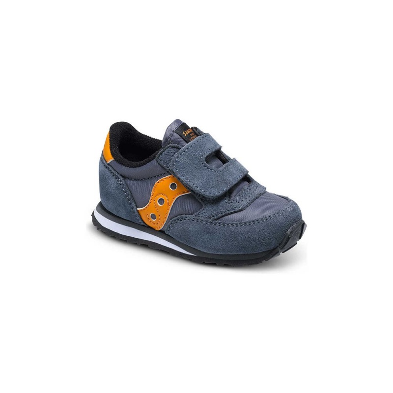 Saucony Baby Jazz Hook & Loop Sneaker Grey/Orange | 137258-QKE