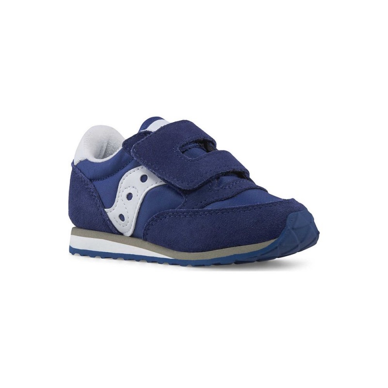 Saucony Baby Jazz Hook & Loop Sneaker Navy / White | 589027-NGX