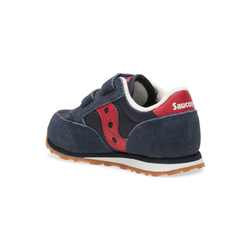 Saucony Baby Jazz Hook & Loop Sneaker Navy / Red | 183046-OKQ