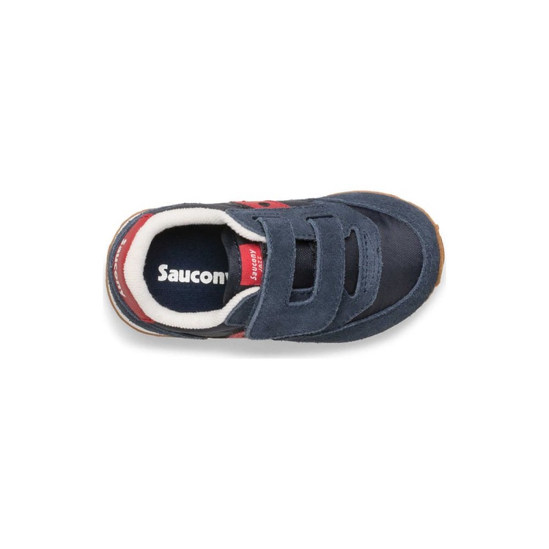 Saucony Baby Jazz Hook & Loop Sneaker Navy / Red | 183046-OKQ