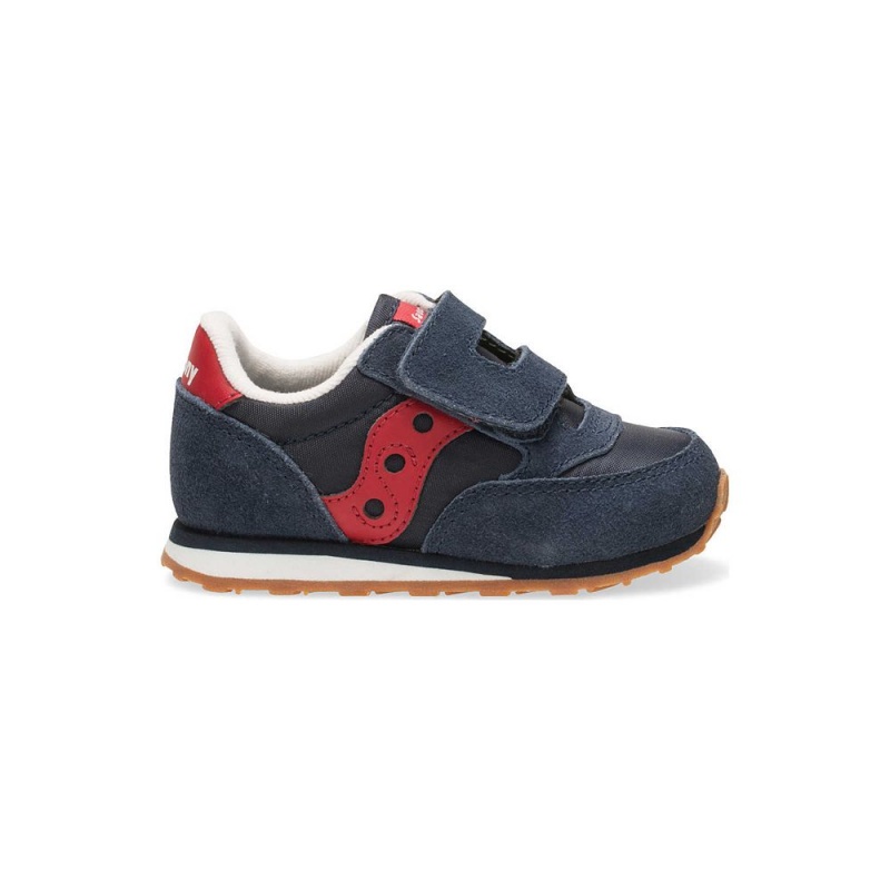 Saucony Baby Jazz Hook & Loop Sneaker Navy / Red | 183046-OKQ