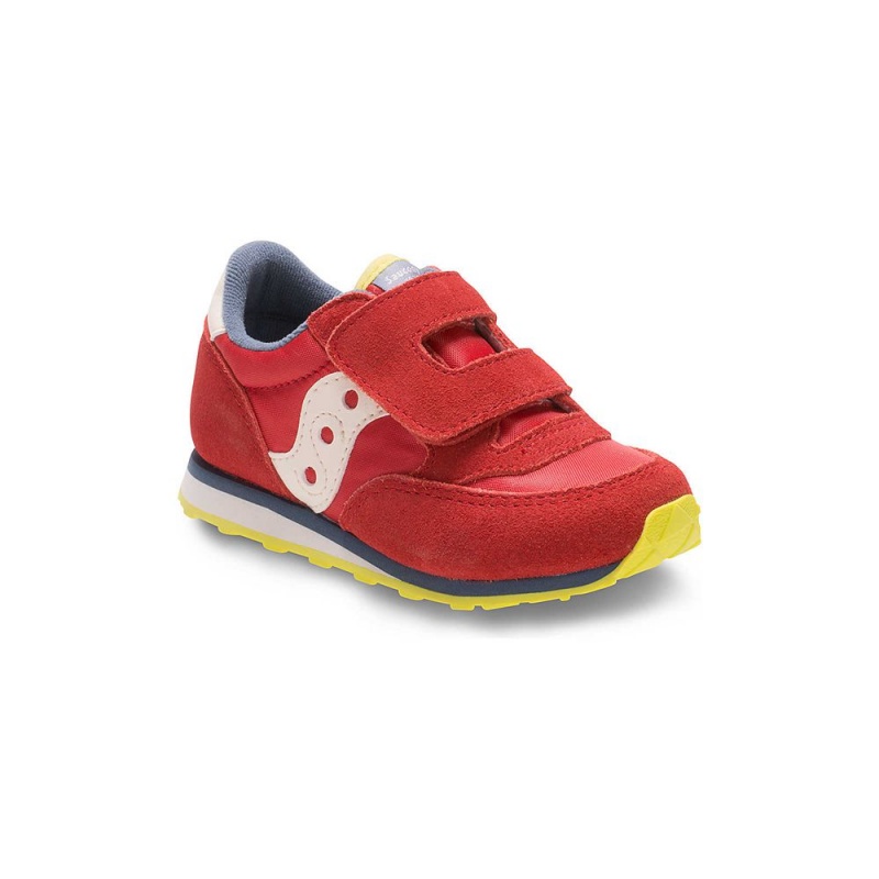 Saucony Baby Jazz Hook & Loop Sneaker Red/Blue/Lime | 302451-UDA