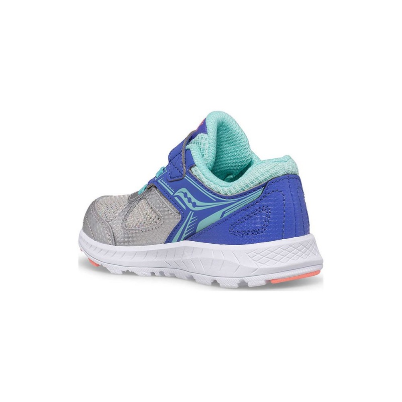 Saucony Cohesion 14 A/C Jr. Sneaker Silver/Periwinkle/Turq | 524086-DQO