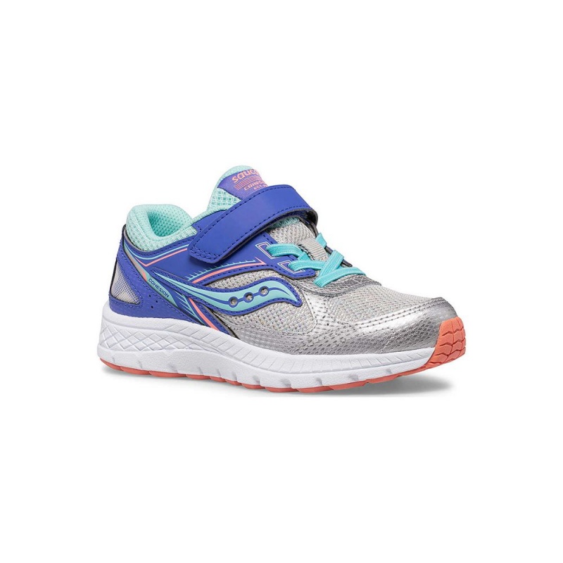 Saucony Cohesion 14 A/C Sneaker Silver/Periwinkle/Turq | 596012-QUW