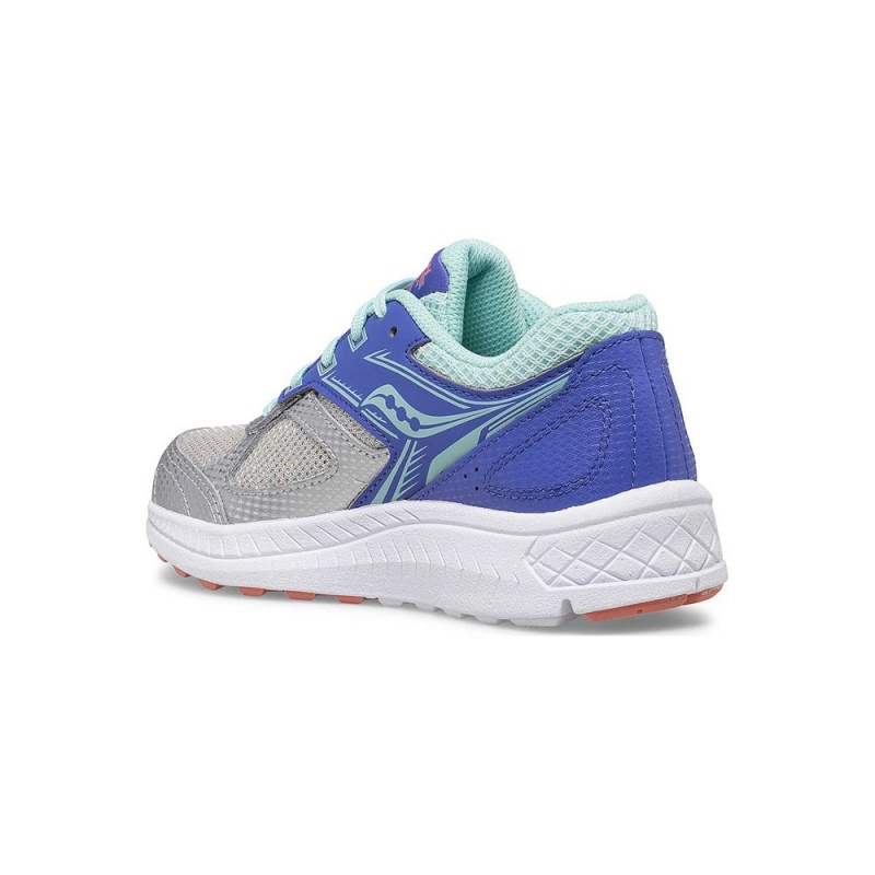 Saucony Cohesion 14 Lace Sneaker Silver/Periwinkle/Turq | 382179-LAZ