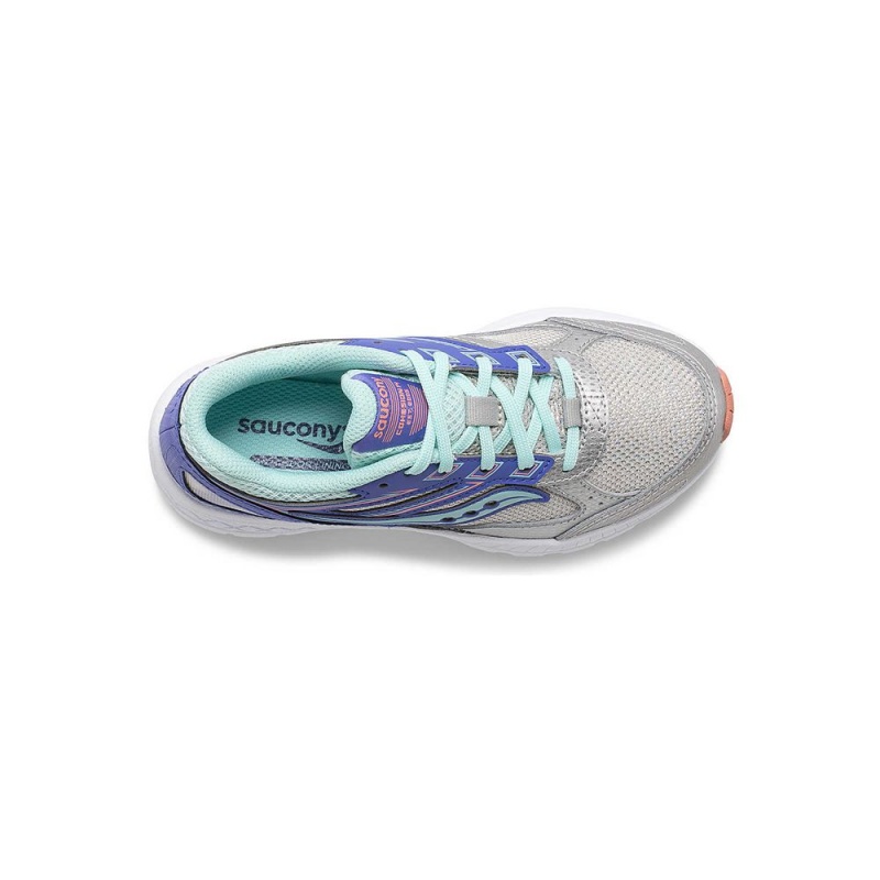 Saucony Cohesion 14 Lace Sneaker Silver/Periwinkle/Turq | 382179-LAZ