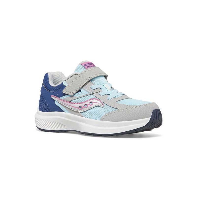 Saucony Cohesion Kdz A/C Sneaker Navy/Light Blue | 523087-IEO