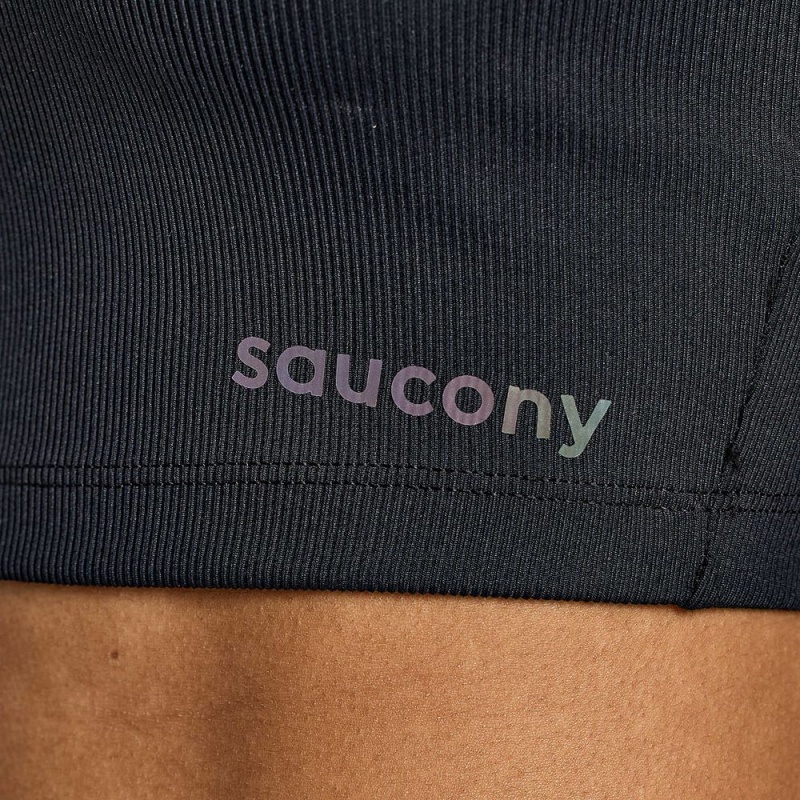 Saucony Elevate Crop Top Black | 471238-MQN