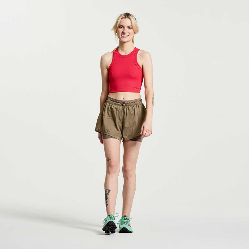 Saucony Elevate Crop Top Rose | 514987-OBR