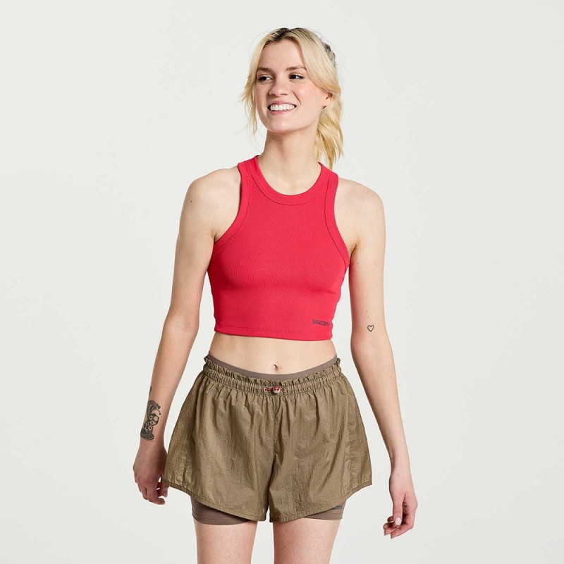 Saucony Elevate Crop Top Rose | 514987-OBR