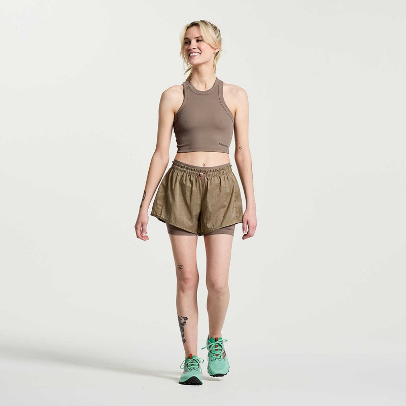 Saucony Elevate Crop Top Umber | 431789-GCO