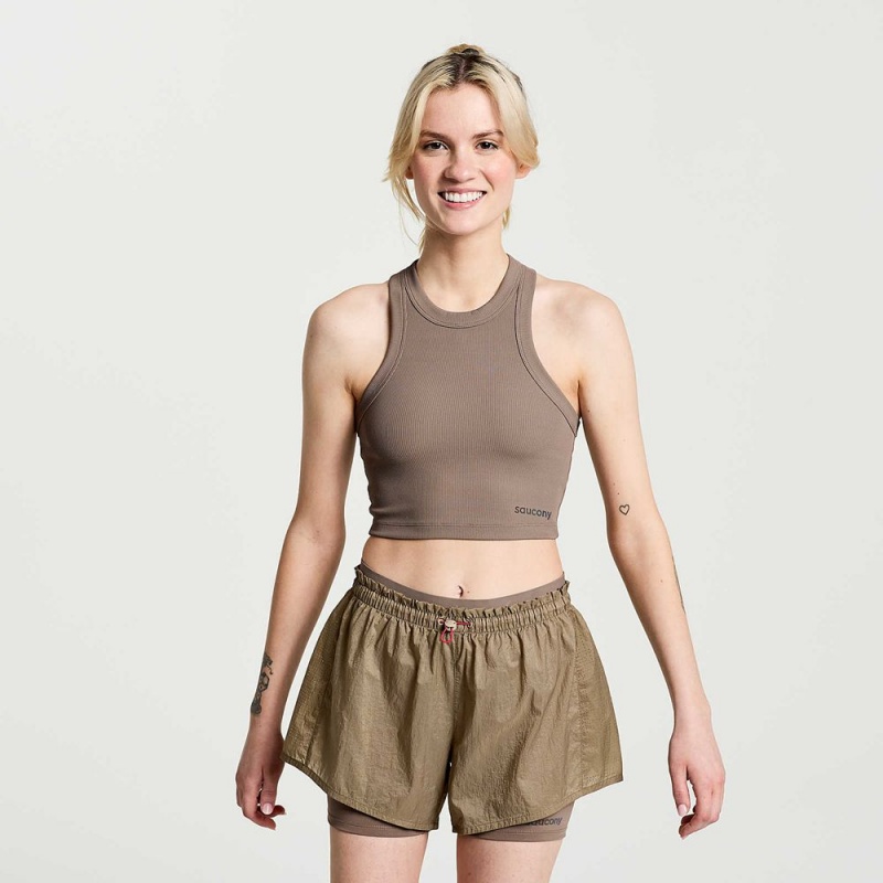 Saucony Elevate Crop Top Umber | 431789-GCO