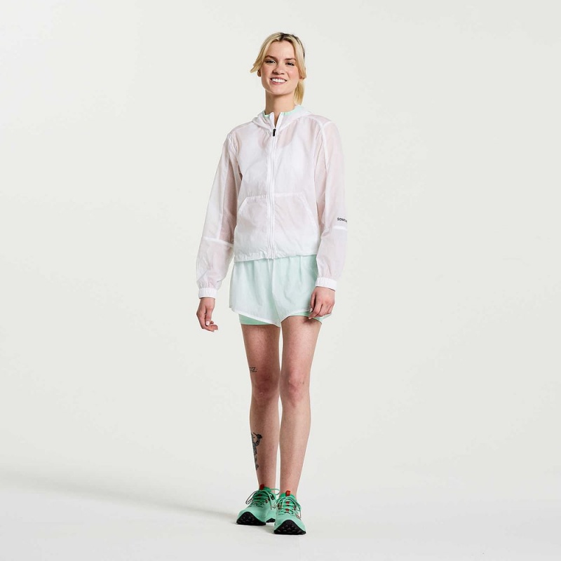 Saucony Elevate Packaway Jacket White | 749821-PER