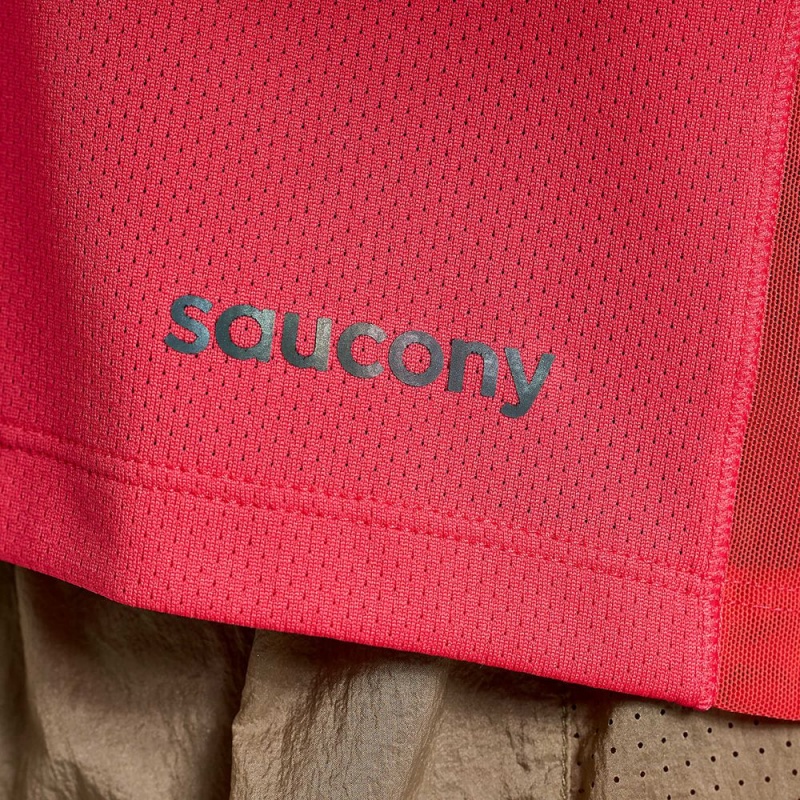 Saucony Elevate Short Sleeve Rose | 678239-NXD