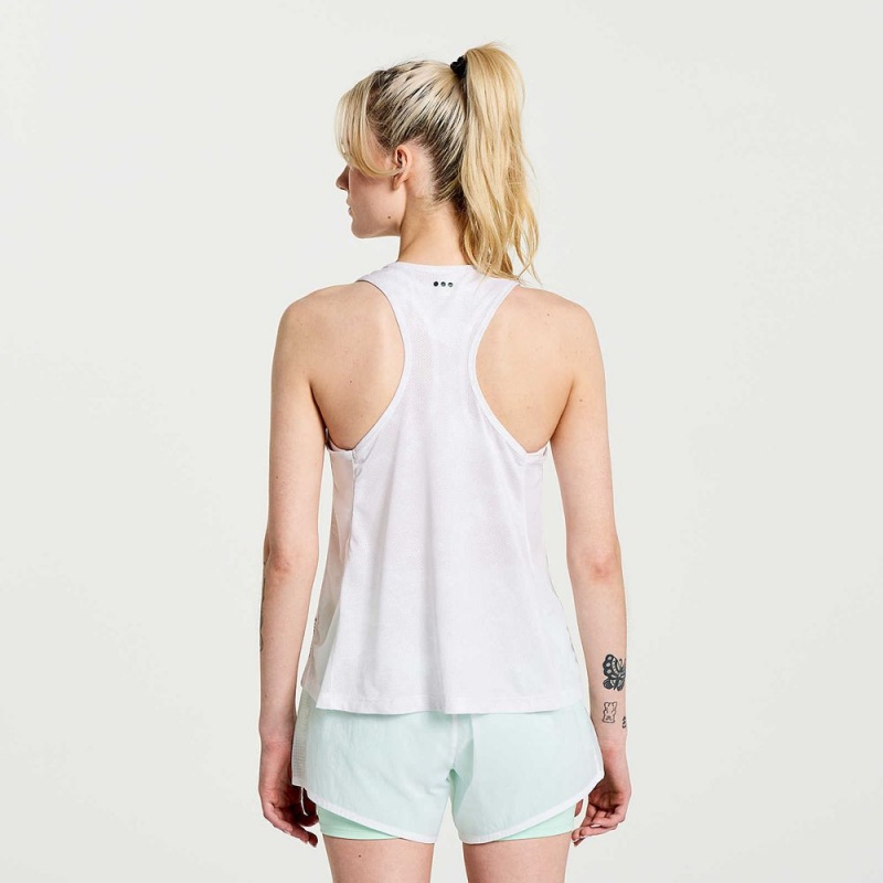 Saucony Elevate Tank Top White Tie-Dye Print | 467389-ZUK