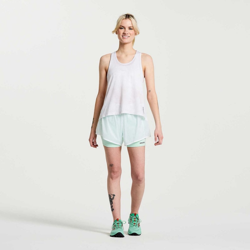 Saucony Elevate Tank Top White Tie-Dye Print | 467389-ZUK