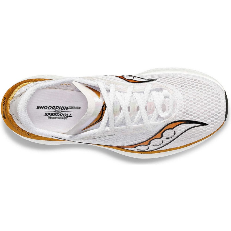 Saucony Endorphin Pro 3 White/Gold | 847192-YRV